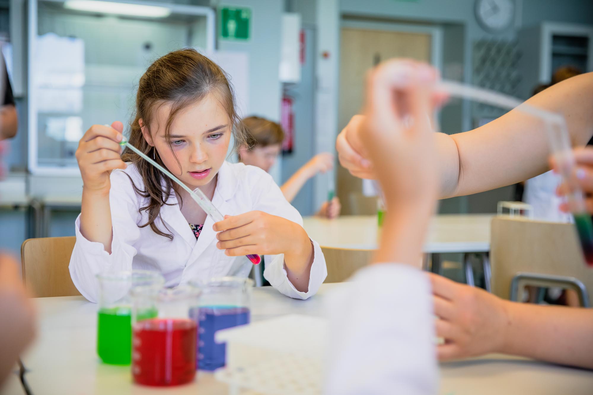 A child conducting laboratory experiments.